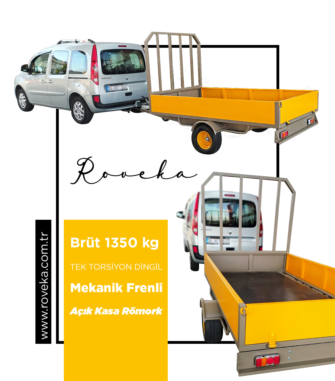 1350 kg Açık Kasa Römork