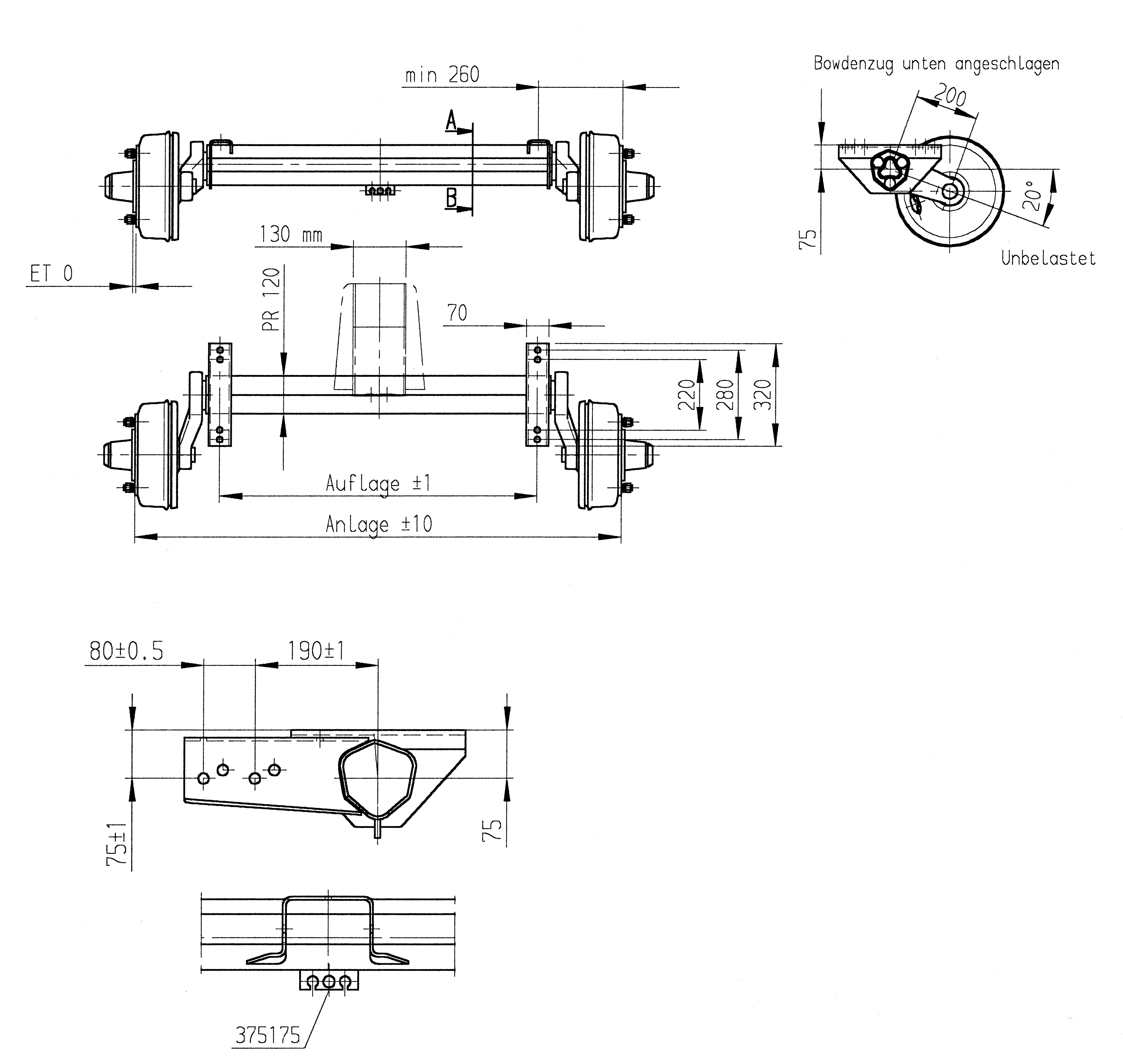 2500 KG FRENLİ TORSİYON DİNGİL 205x6 AL-KO