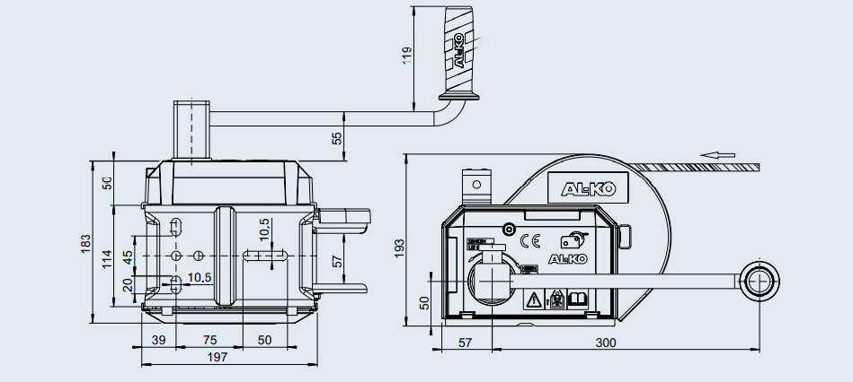 FRENLİ EL VİNCİ 901 PLUS A OTOMATİK 12,5 METRE HALATLI AL-KO