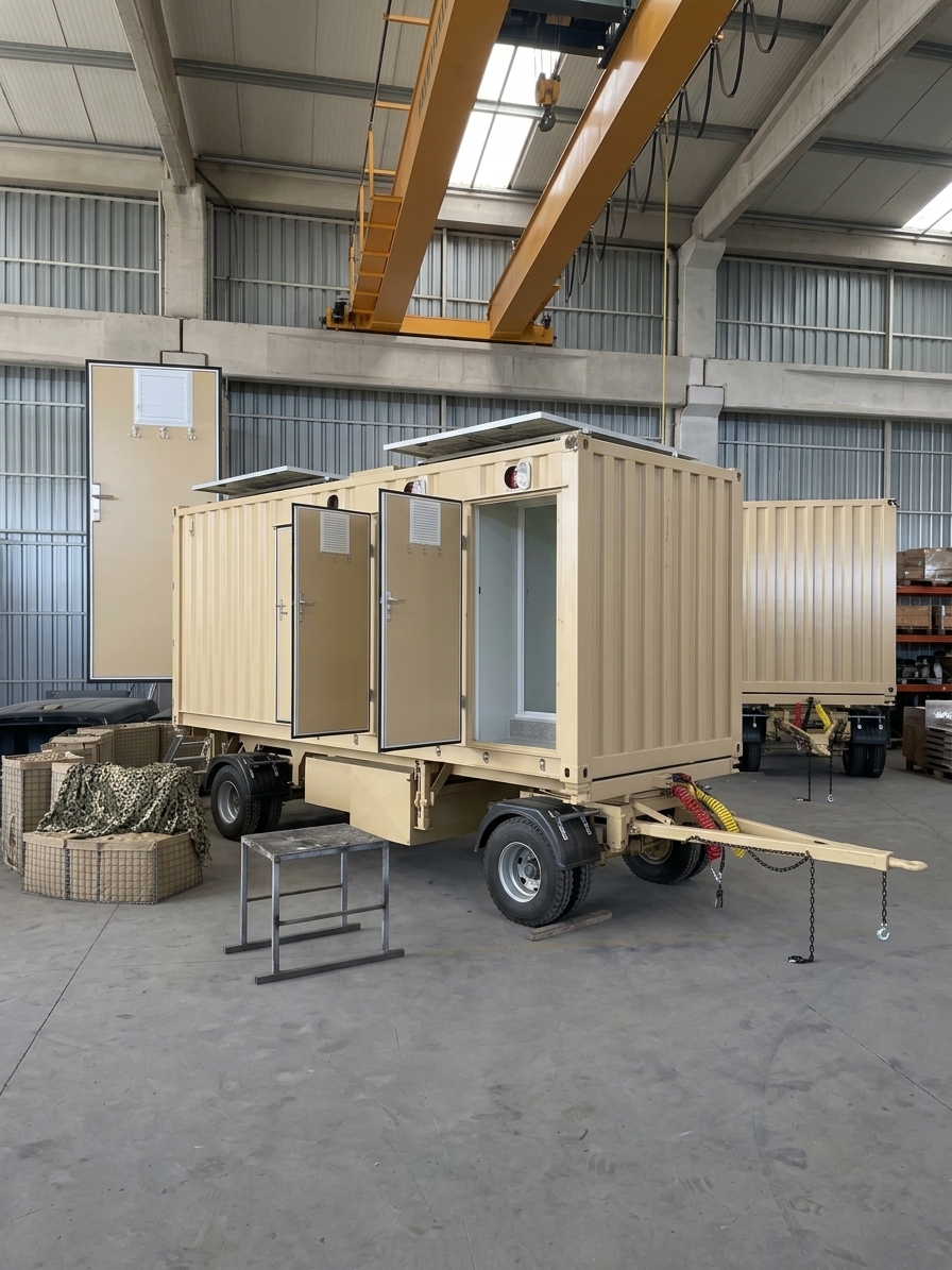 10.000 kg Çift Dingil Dönerli  Tuvelet ve Banyo Römorku