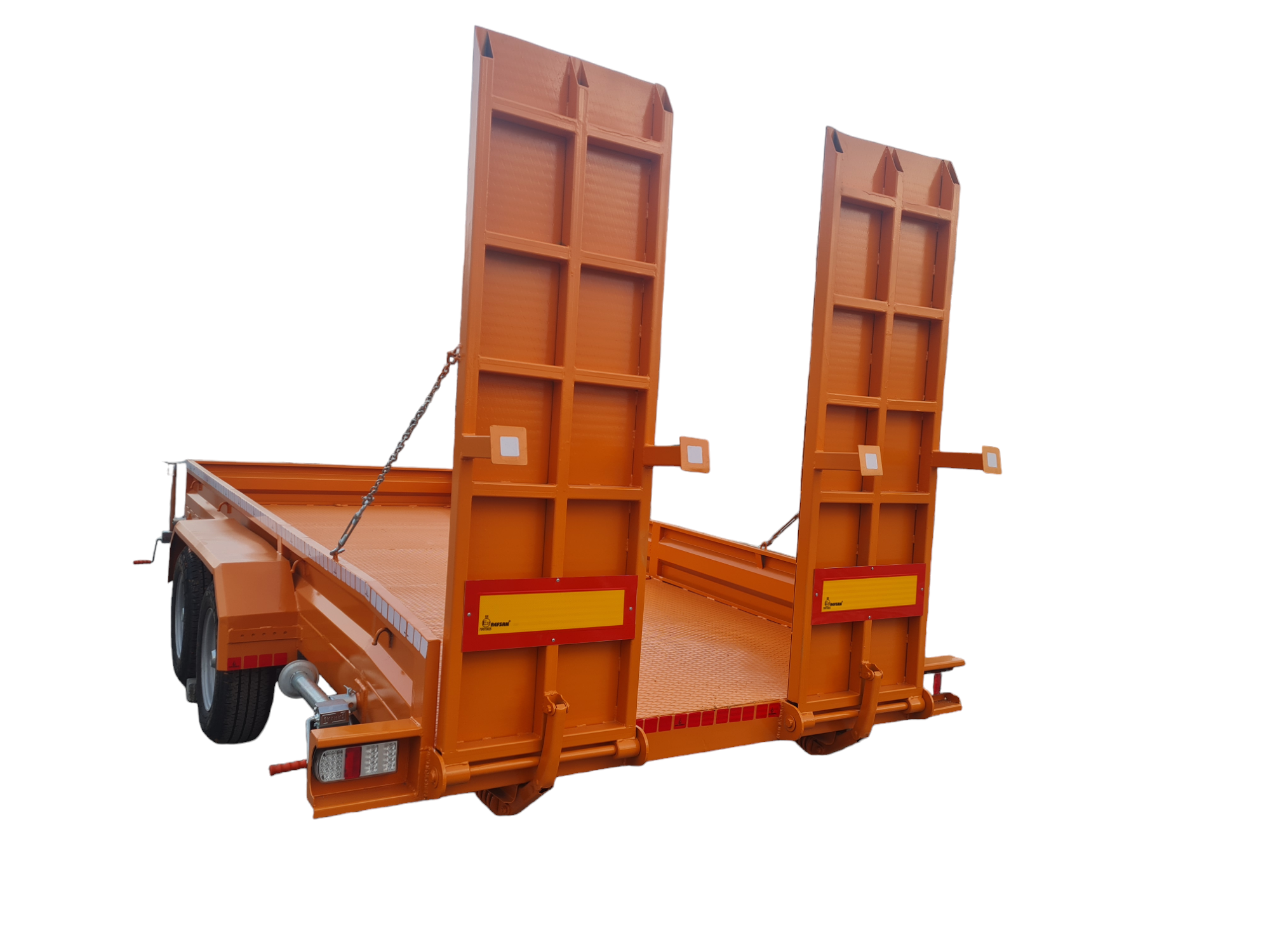 3500 kg Çift dingil Merkezi İş Makinası Römorku 